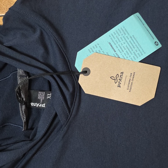 NWT Men's Prana XL "OUTPOST HOODIE". Color Nautical Heather. Hybrid Hoodie - Picture 4 of 16